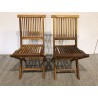 SECONDE MAIN - Lot de 2 chaises en teck huilé