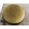 SECONDE MAIN - Table basse ronde 89x89cm aluminium doré piètement graphique