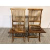 SECONDE MAIN - Lot de 2 chaises en teck huilé
