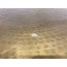 SECONDE MAIN - Table basse ronde 89x89cm aluminium doré piètement graphique
