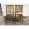 SECONDE MAIN - Lot de 2 chaises en teck huilé