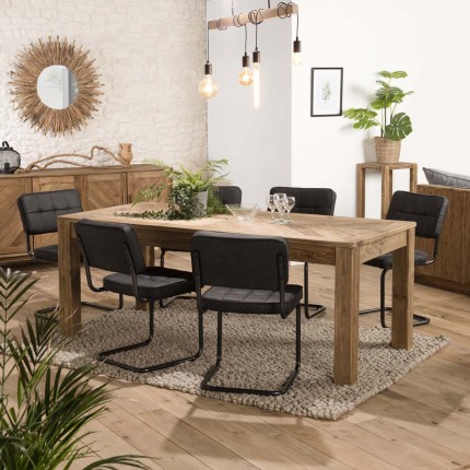SECONDE MAIN - Table à manger marron 200x90cm Pin recyclé