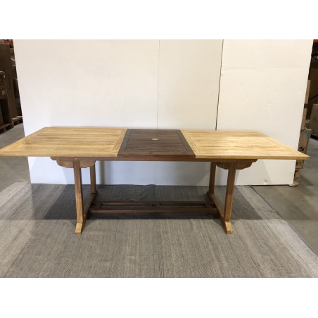 SECONDE MAIN - Table de jardin 8/10 personnes - rectangulaire extensible 180/240 x 100 cm en bois Teck huilé