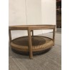 80.5cm wooden coffee table with rattan shelf | Amy Collection