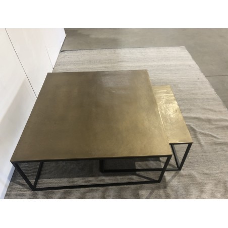 JOHAN - Set of 2 Nesting Tables in Gold Aluminum