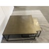 JOHAN - Set of 2 Nesting Tables in Gold Aluminum
