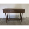 Natural-coloured wooden console table with 2 drawers - Macabane Furniture