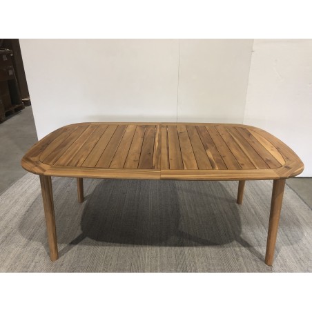 Extendable garden table in oiled acacia wood, 180/240 x 110 cm | SECOND LIFE