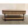 Table basse bois 2 tiroirs style rétro pin | Seconde Main