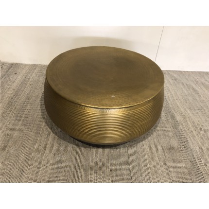 Runder Couchtisch Aluminium 70x70cm dunkles Messing