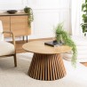 Table basse ronde D80 motif strié - Seconde main