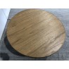 Tavolino rotondo D80 decoro e rovere naturale piede scanalato - SYA