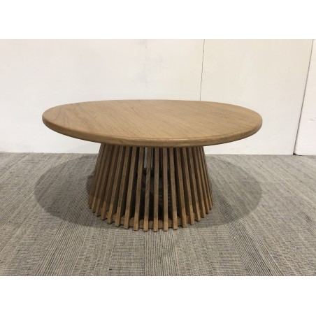 Table basse ronde D80 motif strié - Seconde main