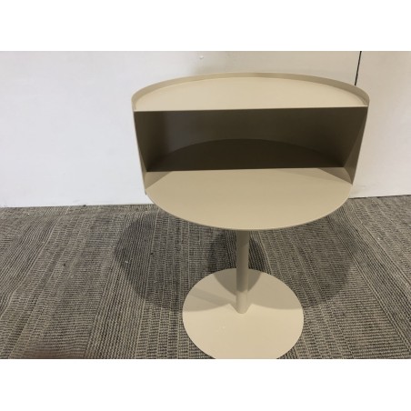 Table d'appoint ronde en acier beige D35cm | Seconde Main