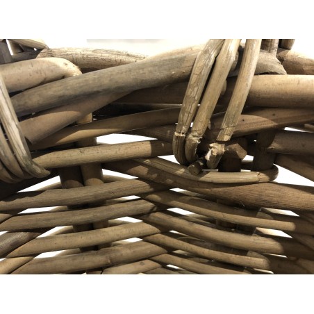 KALLY - Set of 3 Round Storage Baskets in Natural Rattan