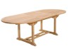 Table de jardin ovale extensible en Teck brut 180/240*100 cm