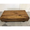 Table basse poutres 120x60cm bois Suar pieds noirs | Seconde Main