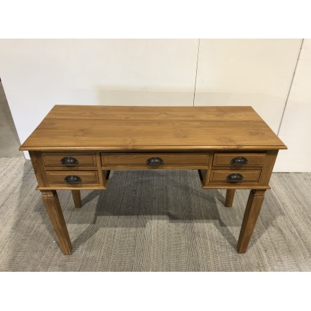 Bureau 5 tiroirs bois teck massif | SECONDE VIE