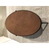 BASILE Oval Coffee Table 131x65cm Rust Color with Stone Effect