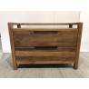 SECONDE MAIN | Commode marron 2 tiroirs bois Pin recyclé