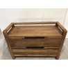 SECONDE MAIN | Commode marron 2 tiroirs bois Pin recyclé