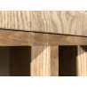 Meuble TV en bois 2 portes cannage naturel pieds métal noir | Seconde main