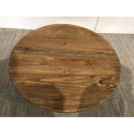 Ronde salontafel van gerecycled grenenhout | Macabane Meubelen