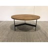 Ronde salontafel van gerecycled grenenhout | Macabane Meubelen