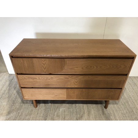 Natural-coloured wooden chest of drawers with 3 drawers | Macabane Furniture