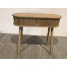 Oval console table 80x30cm in natural-coloured wood | Macabane