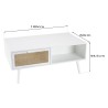 Table basse blanche - 2 tiroirs 1 niche - SECONDE MAIN