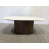 Mesa de centro 80x75 cm tablero de mármol blanco | Muebles Macabane