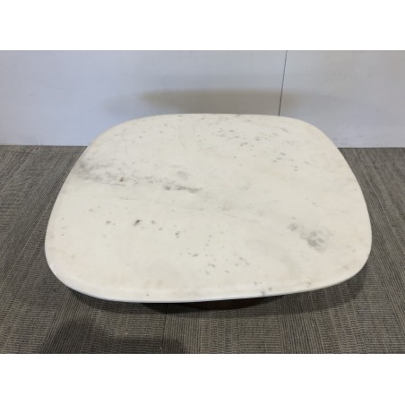 Mesa de centro 80x75 cm tablero de mármol blanco | Muebles Macabane