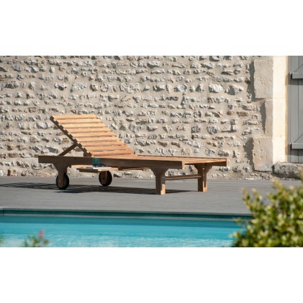 Bain de soleil en bois de teck massif