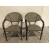 VIANNEY - Set of 2 Taupe Steel Bistro Garden Chairs