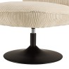 Poltrona girevole in velluto a coste beige AGATHE | Macabane