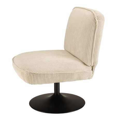 Sillón giratorio de pana beige AGATHE | Macabane