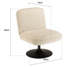 Fauteuil pivotant en velours côtelé beige AGATHE | Macabane