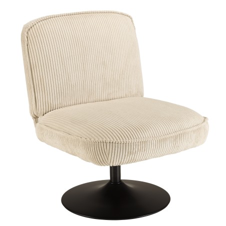Beige AGATHE-draaifauteuil van ribfluweel | Macabane