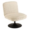 Sillón giratorio de pana beige AGATHE | Macabane
