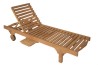 Premium Teak Sun Lounger with Wheels - Rot-Resistant Garden Furniture