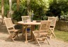 Table de jardin ronde en teck - 4/5 personnes