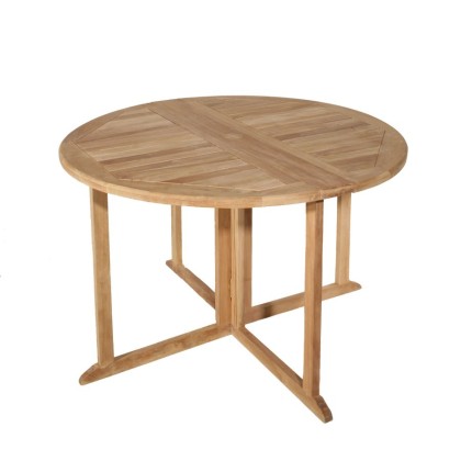 Table de jardin ronde en teck - 4/5 personnes