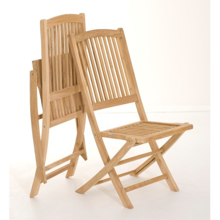 Ensemble 2 chaises de jardin Lombock en teck
