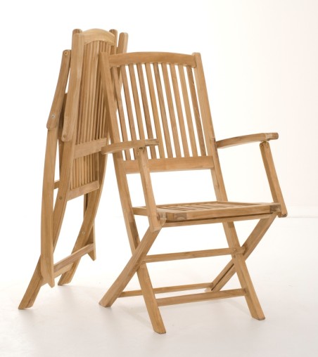 Ensemble de 2 fauteuils de jardin en bois Teck