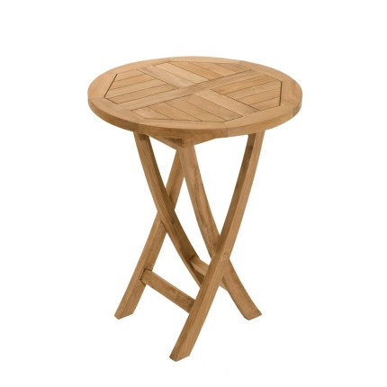 FUN Round Folding Garden Table for 2 - Teak 60x60cm