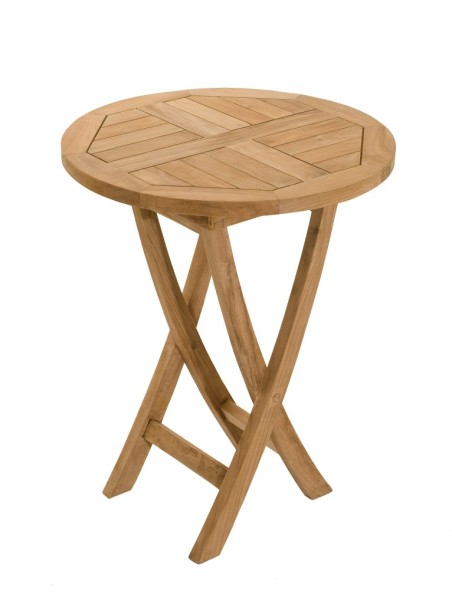 FUN Round Folding Garden Table for 2 - Teak 60x60cm