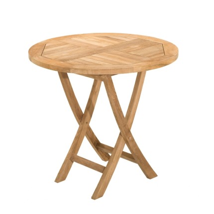 Table de jardin ronde pliante en bois Teck