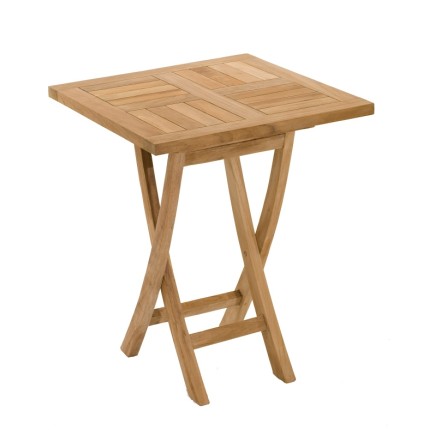 FUN Garden Table for 2 People - Teak Wood Square Folding 60x60cm