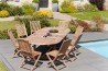 Premium Teak Garden Table for 10/12 People - Oval Double Extension 200/300*120 cm